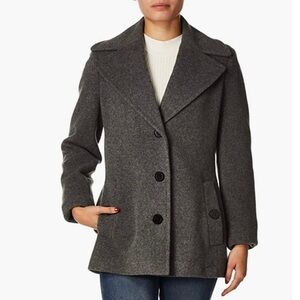 Calvin Klein Wool Cashmere Peacoat Gray Winter Dress Coat 4 Small